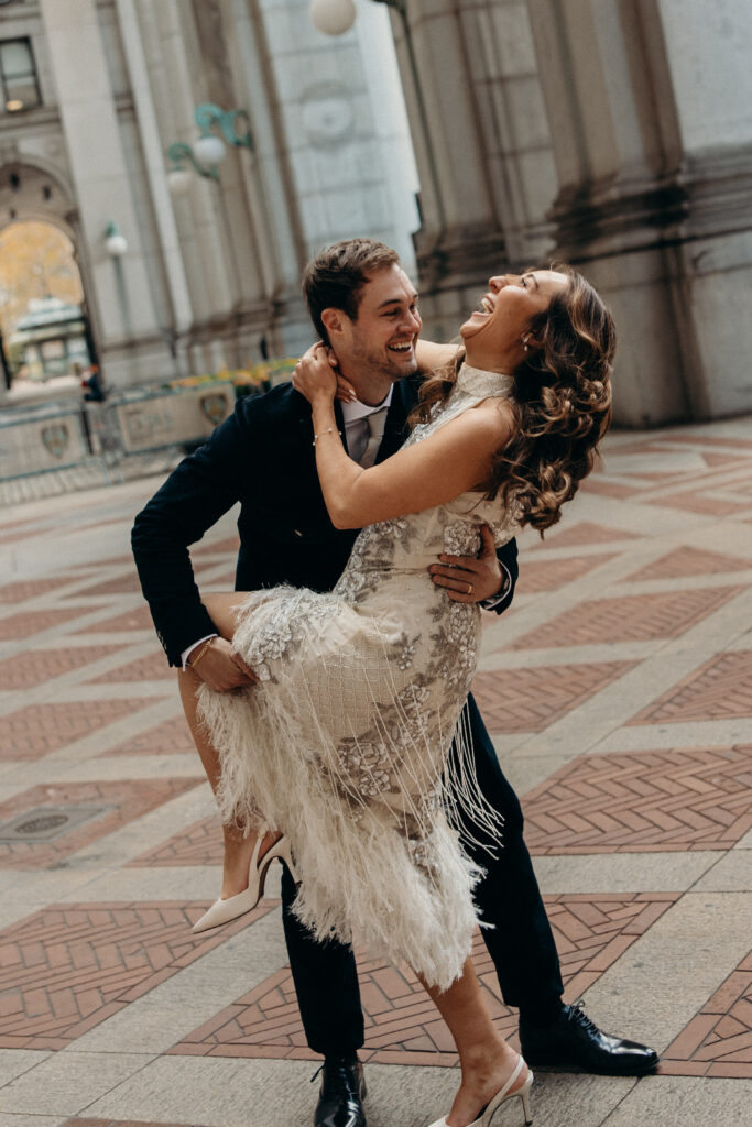 Nyc city hall elopement photoshoot by Brooklyn elopement photographer