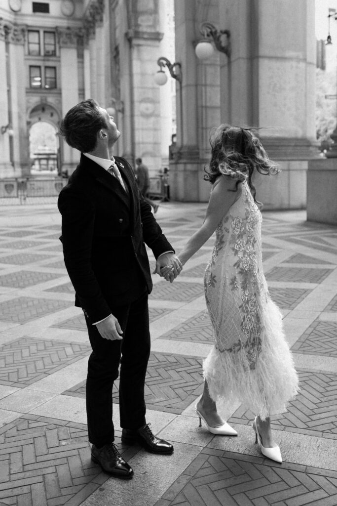 Nyc city hall elopement photoshoot by Brooklyn elopement photographer