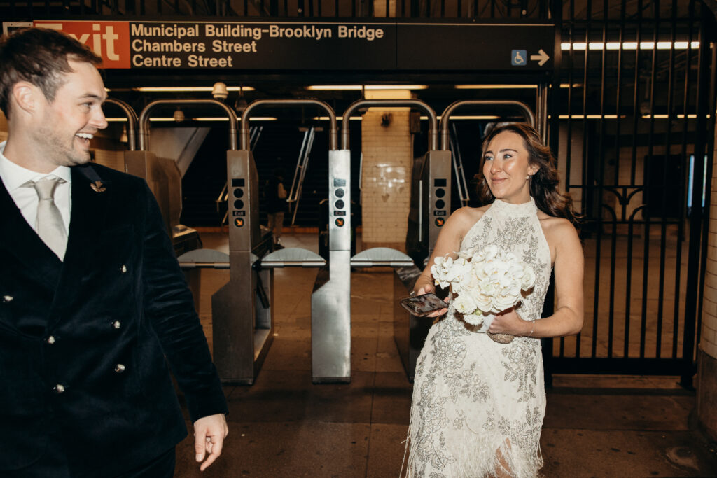 Nyc city hall elopement photoshoot by Brooklyn elopement photographer