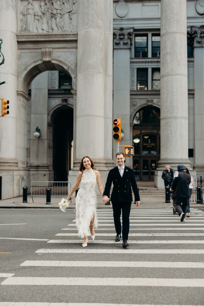 Nyc city hall elopement photoshoot by Brooklyn elopement photographer
