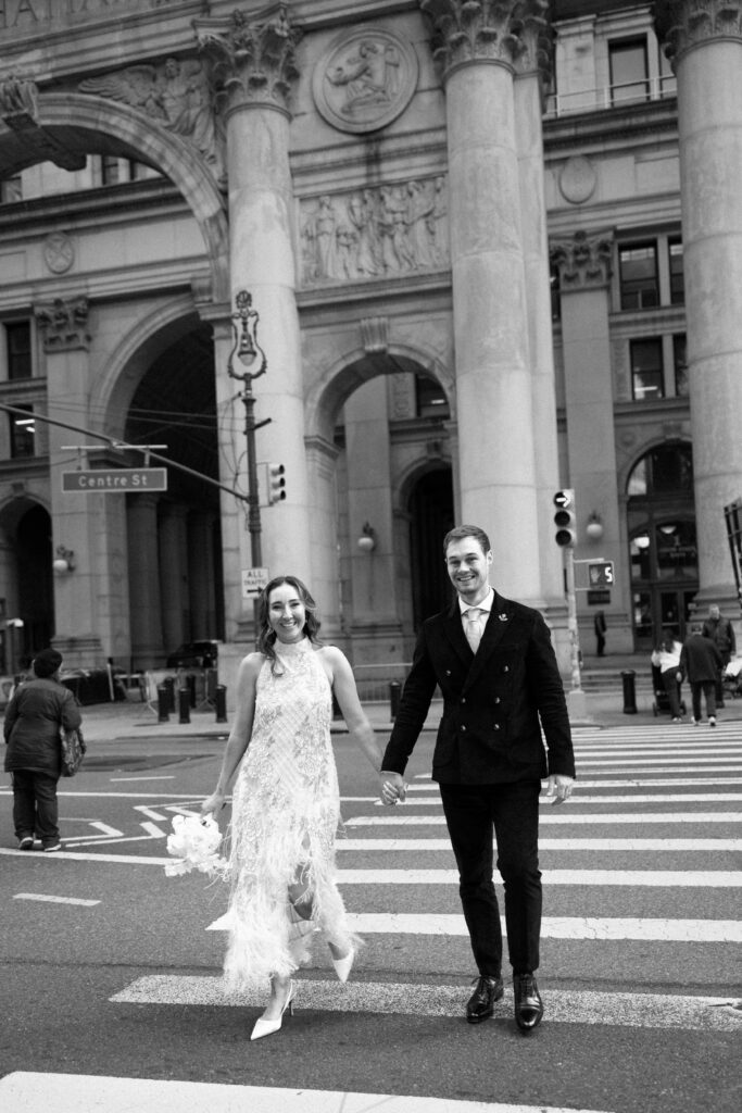 Nyc city hall elopement photoshoot by Brooklyn elopement photographer