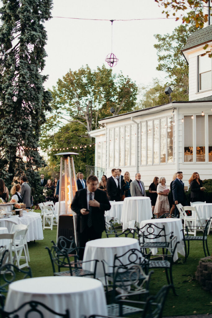 Cocktail hour set-up at Sea Cliff Manor wedding