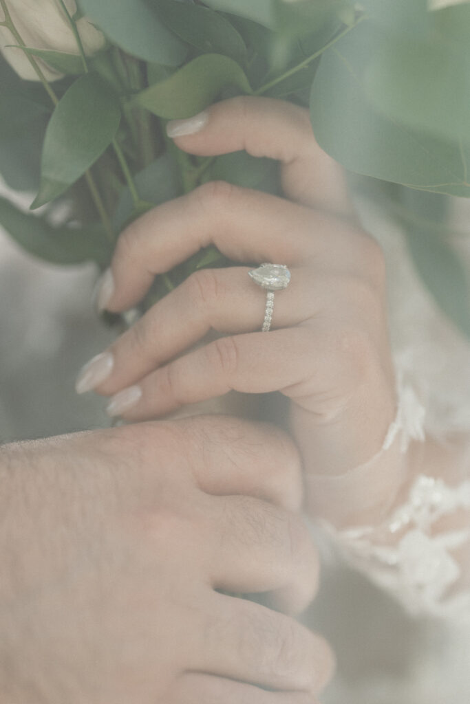 Engagement ring at Sea Cliff Manor wedding