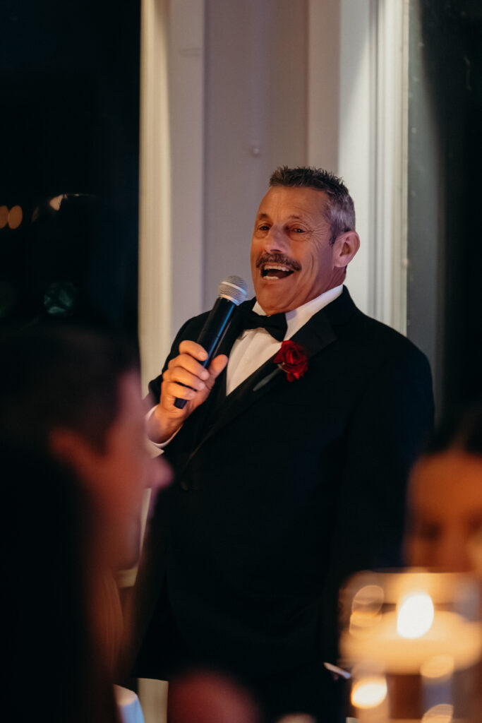 Parent speech at Sea Cliff Manor wedding reception