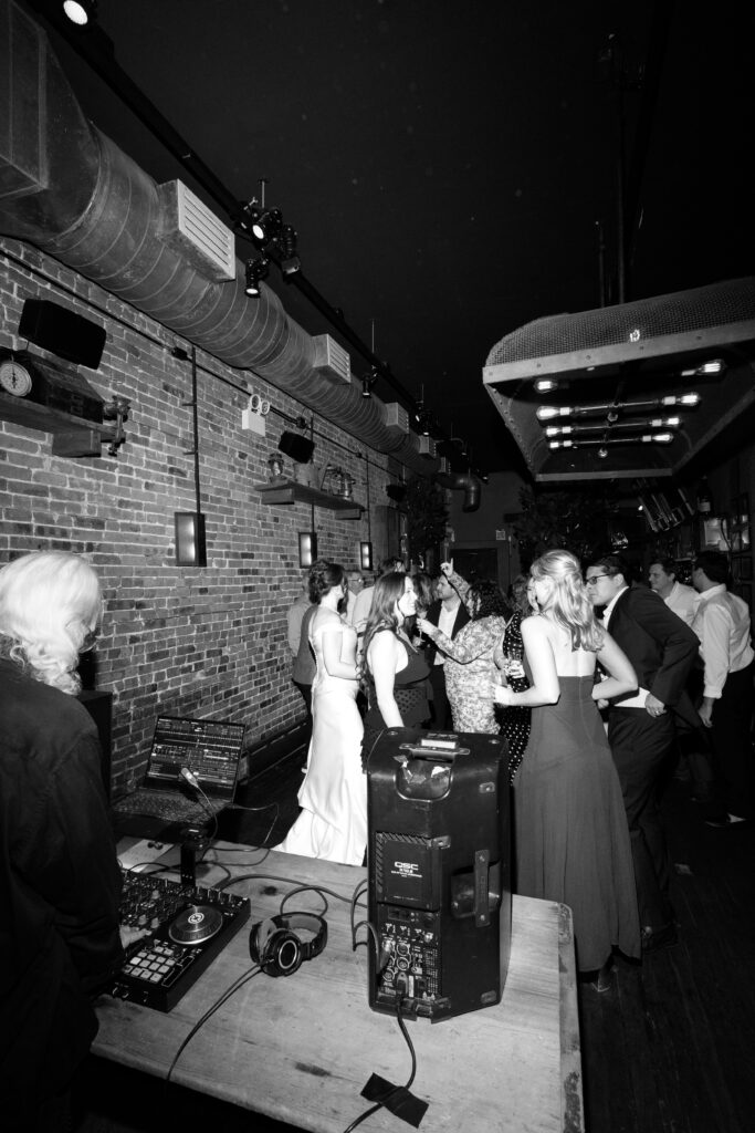 Wedding guests celebrating at Aurora Williamsburg