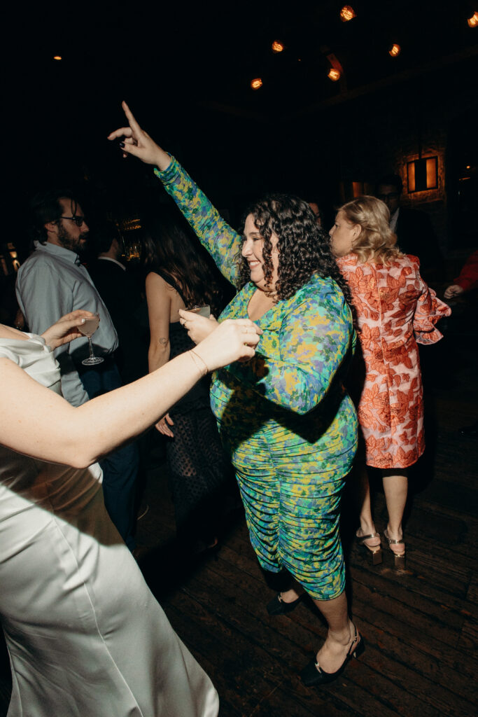 Wedding guests celebrating at Aurora Williamsburg