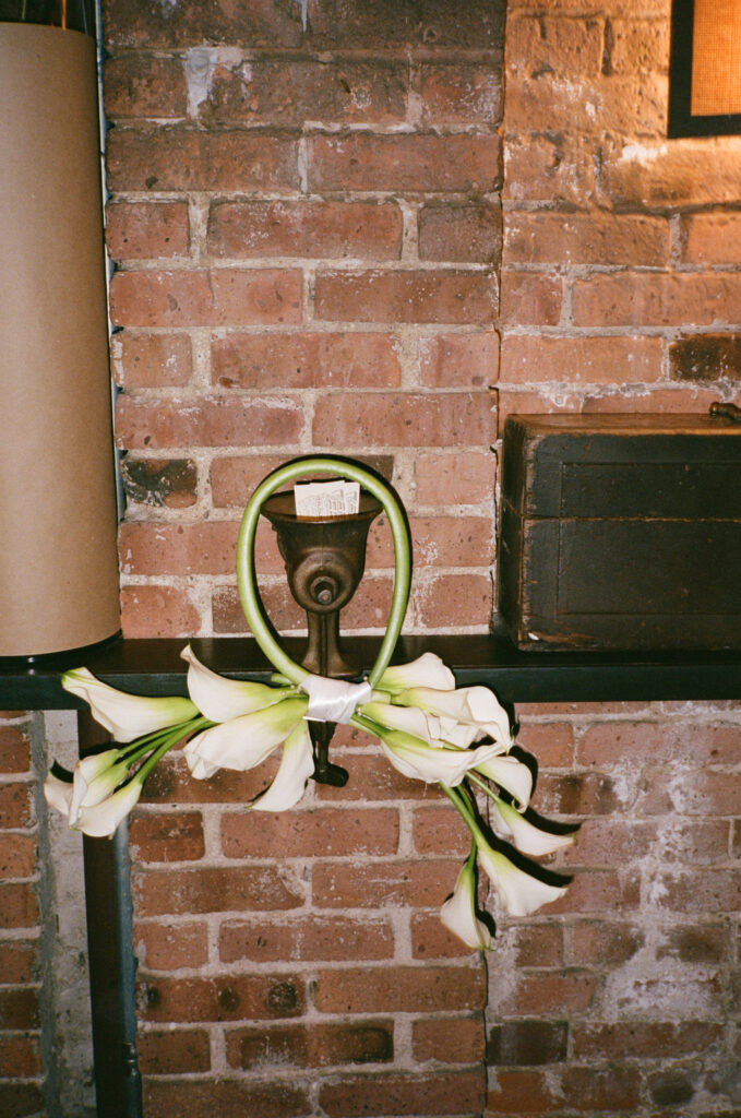 Restaurant details from the wedding celebration at Aurora Williamsburg