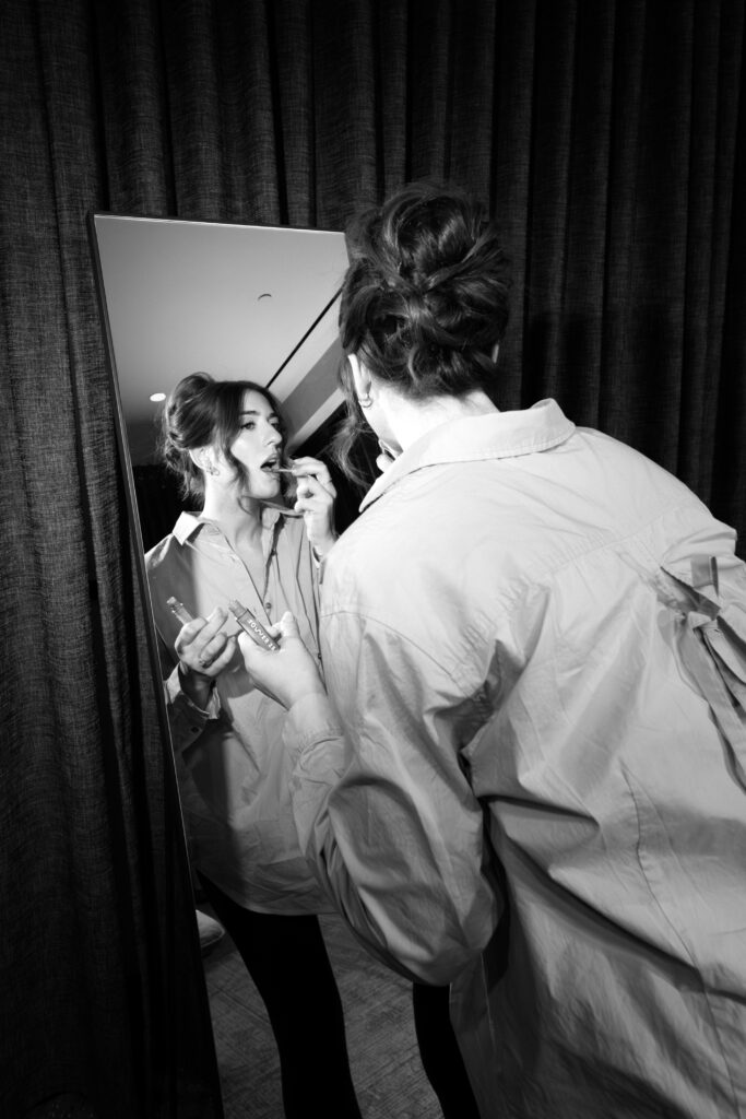 Bride getting ready at Moxy Brooklyn Williamsburg