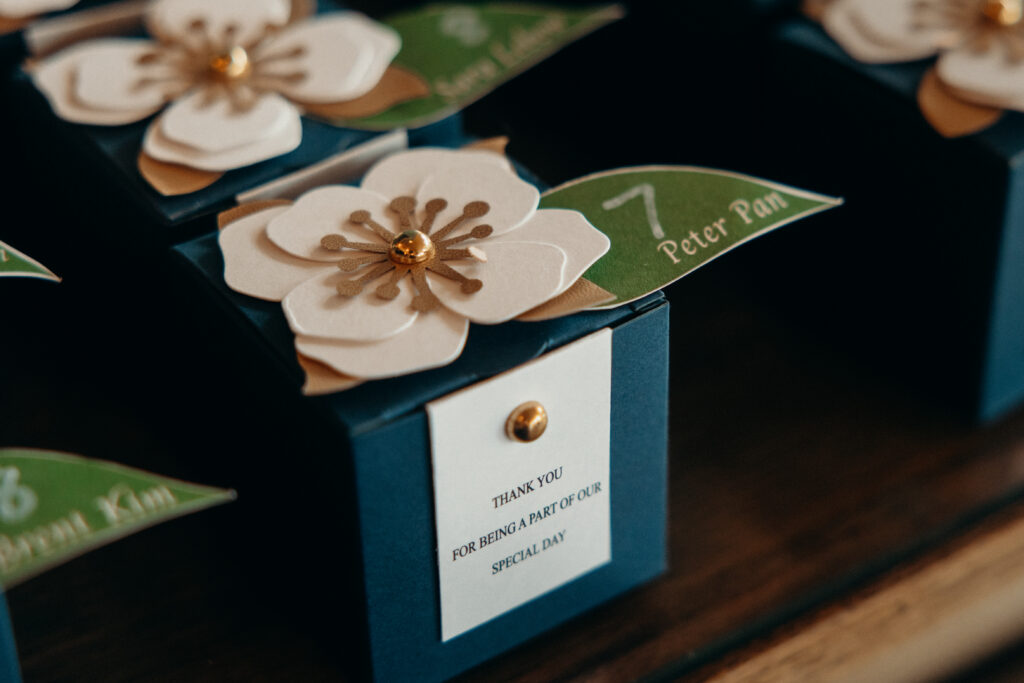 Wedding favors at a Celestine DUMBO wedding reception