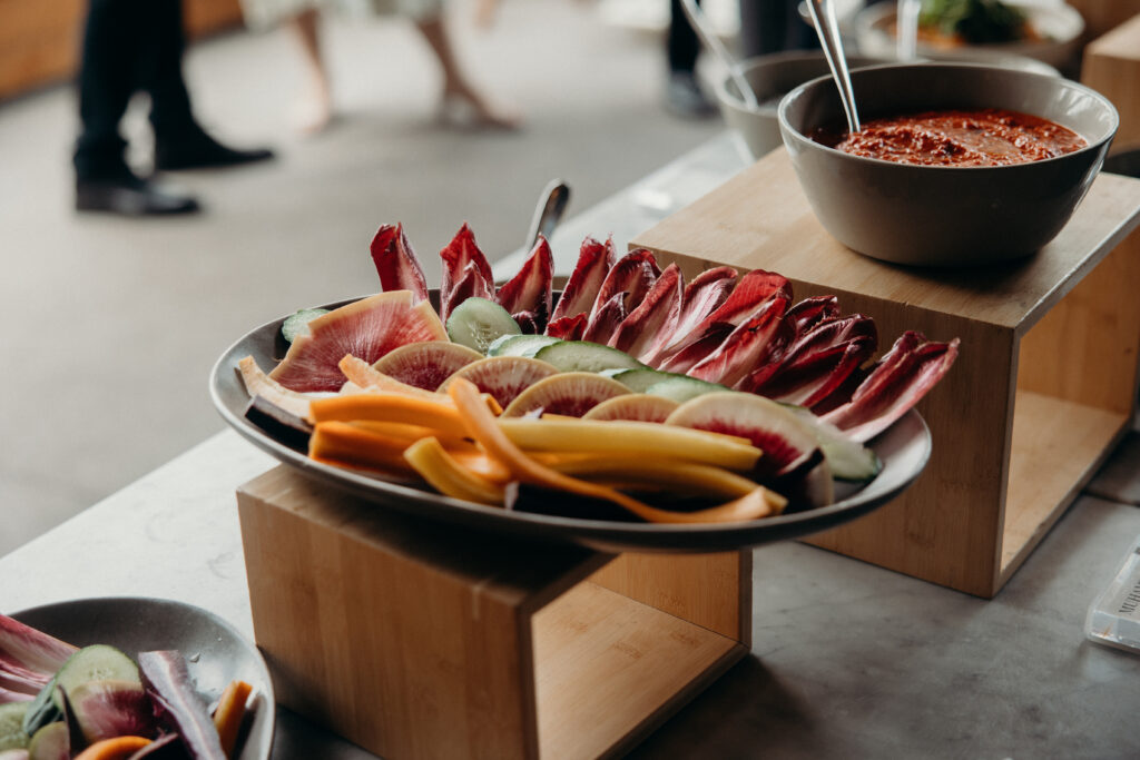 Wedding reception food at Celestine DUMBO