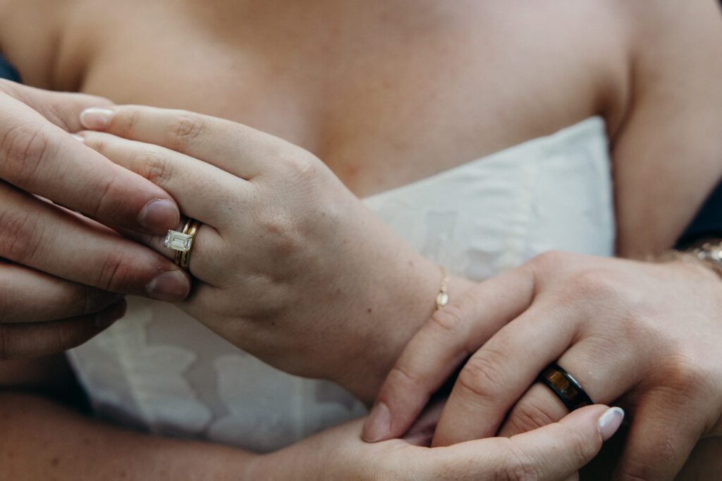 Engagement ring details at Arrow Park New York wedding