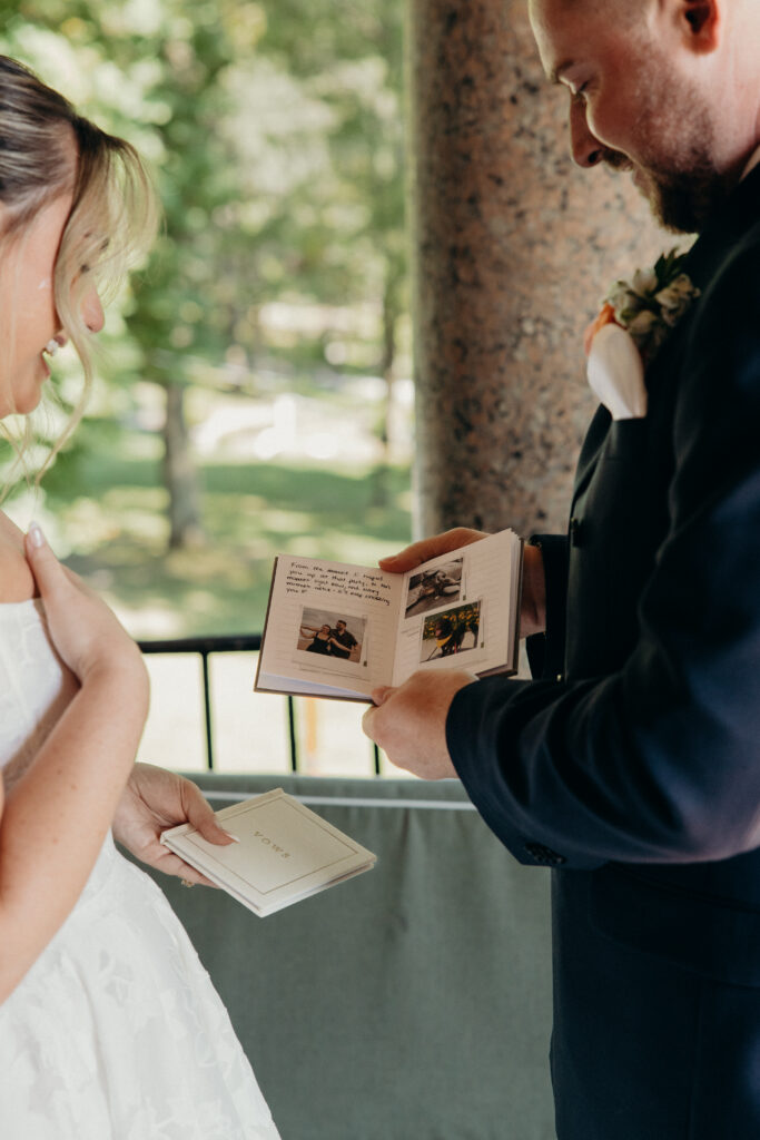 First look and private vows at Arrow Park New York