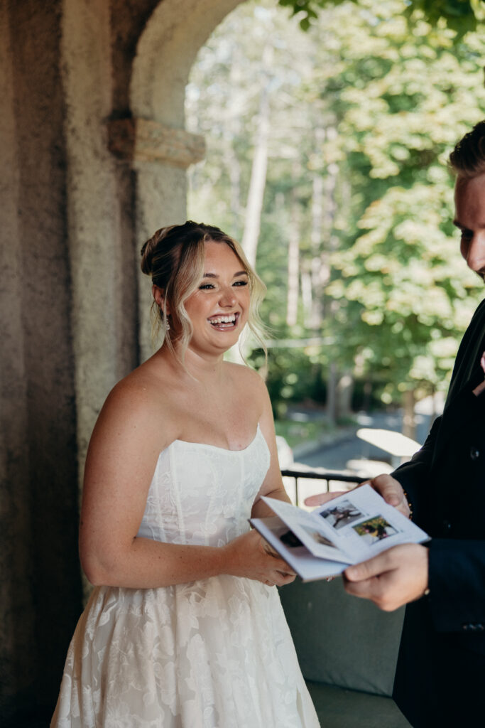 First look and private vows at Arrow Park New York