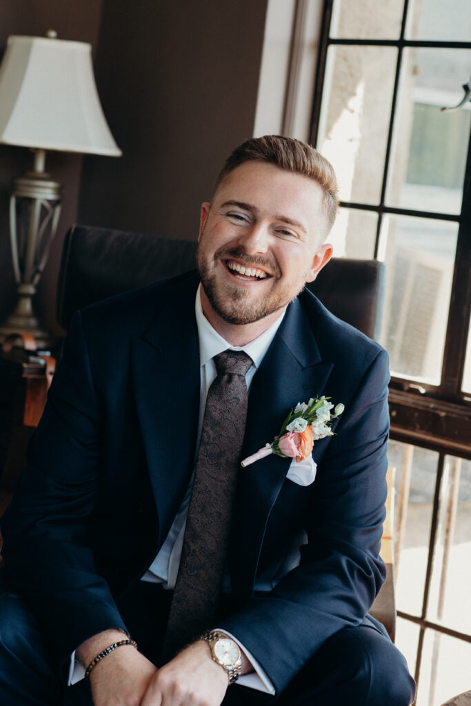 Groom portraits at Arrow Park New York wedding