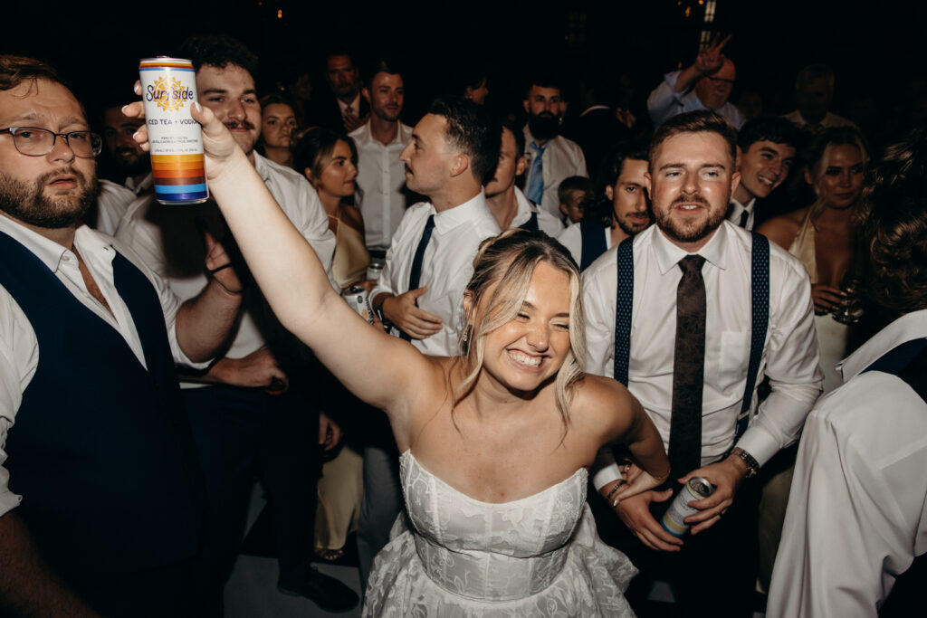 New York couple partying at Arrow Park wedding reception