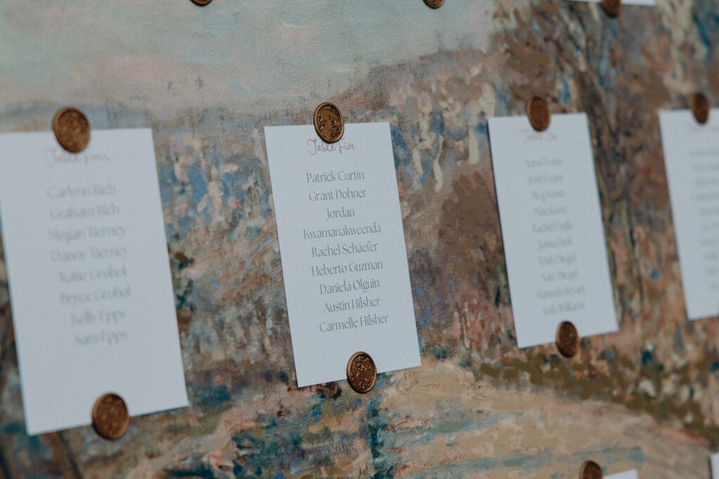Table set-up at The Willows wedding reception