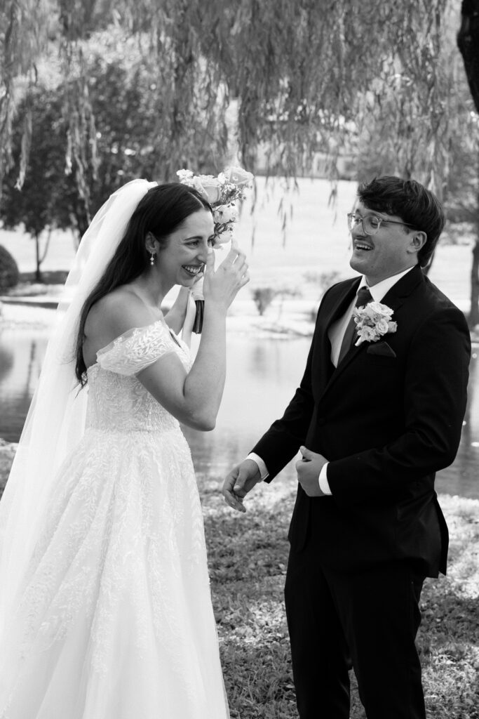 Wedding first look at The Willows in New York