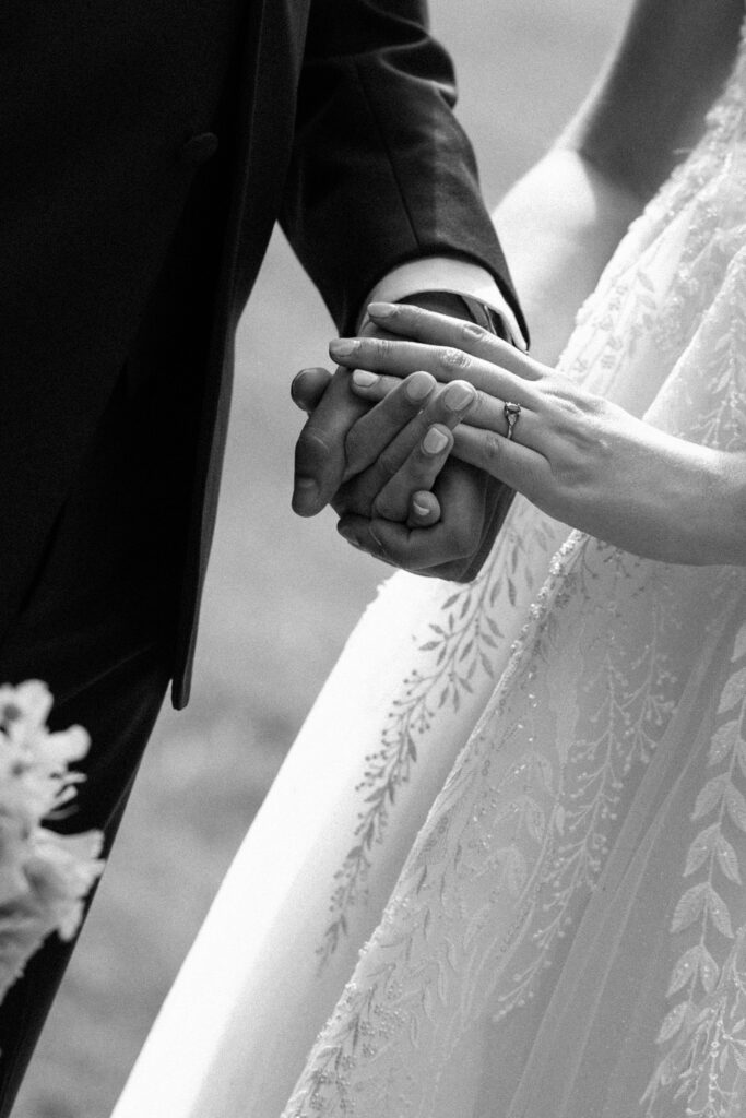 Couple holding hands at The Willows wedding in New York