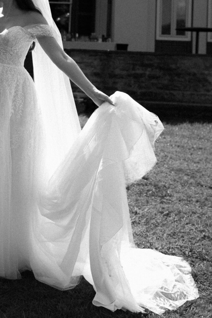 Wedding dress details at The Willows in New York