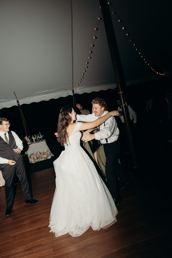 New York bride and guests dancing at The Willows wedding reception