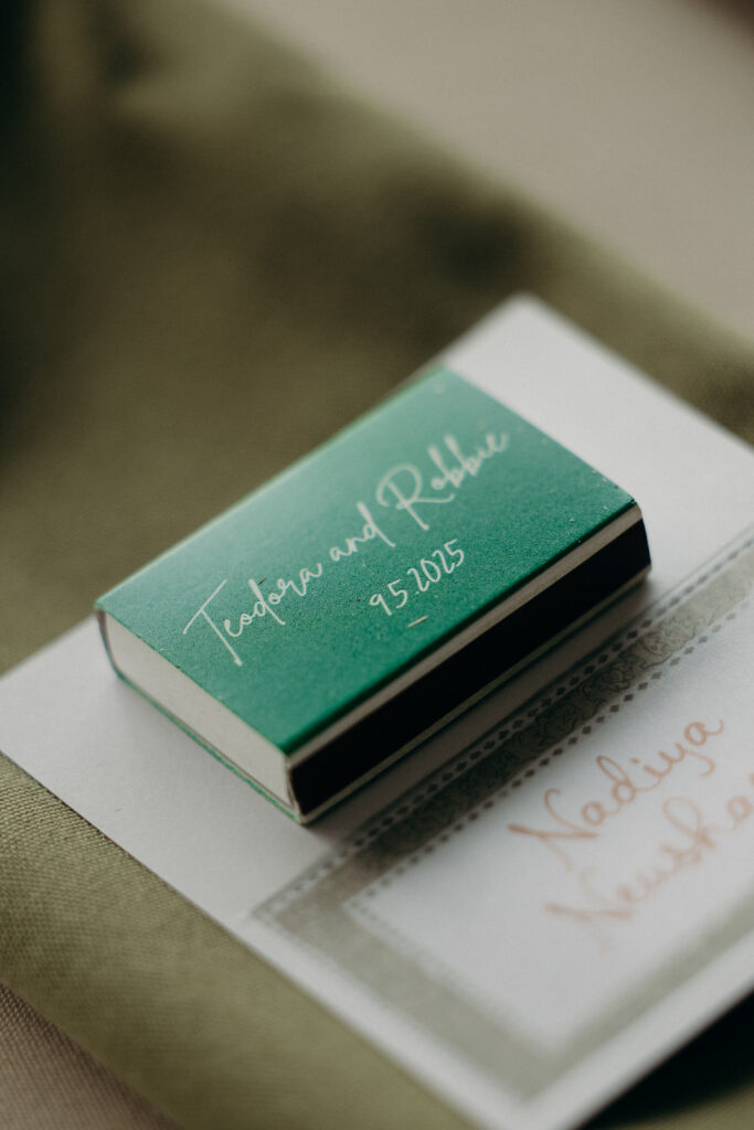 Wedding favors at The Willows wedding reception