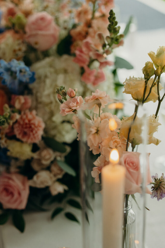 Table set-up at The Willows wedding reception