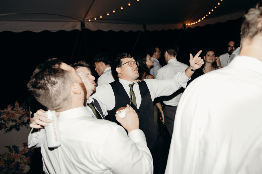 New York groom and guests dancing at The Willows wedding reception