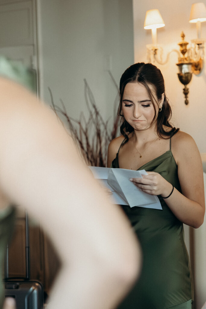 Wedding first look with bridesmaids at The Willows in New York