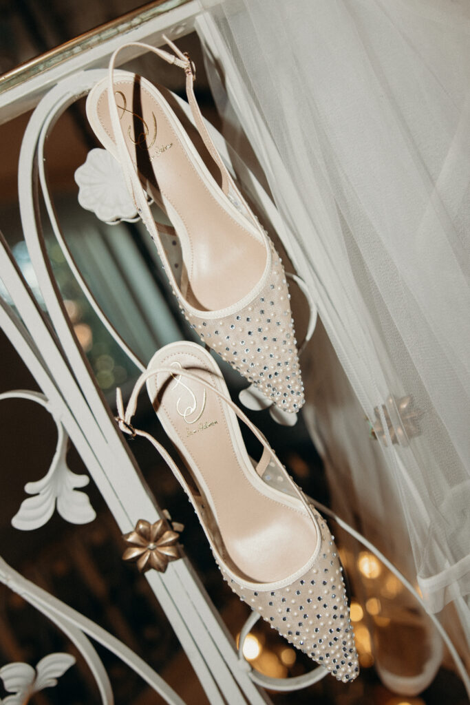 Bridal shoes at Tarrytown House Estate in New York