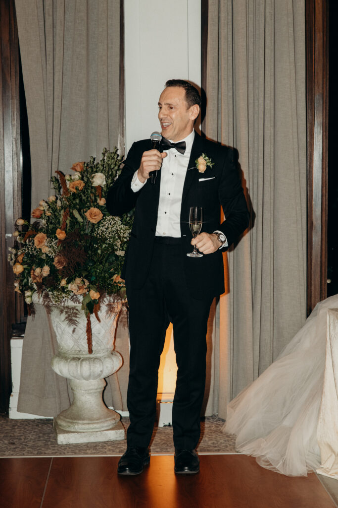 Wedding speeches at Tarrytown House Estate in New York