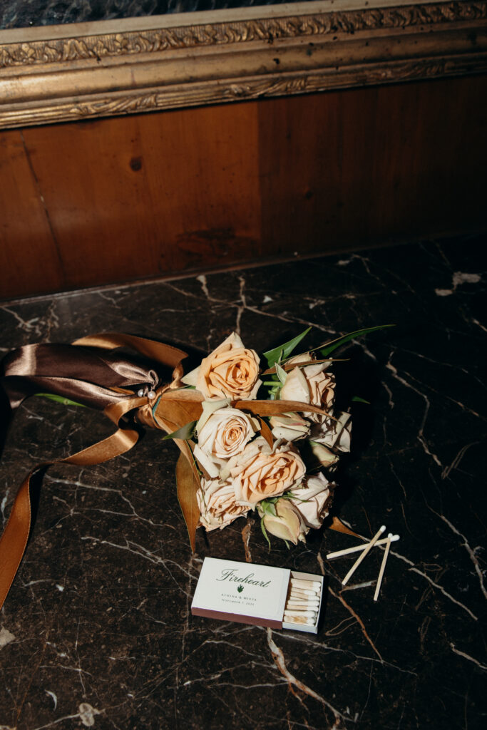 Wedding reception details at Tarrytown House Estate in New York