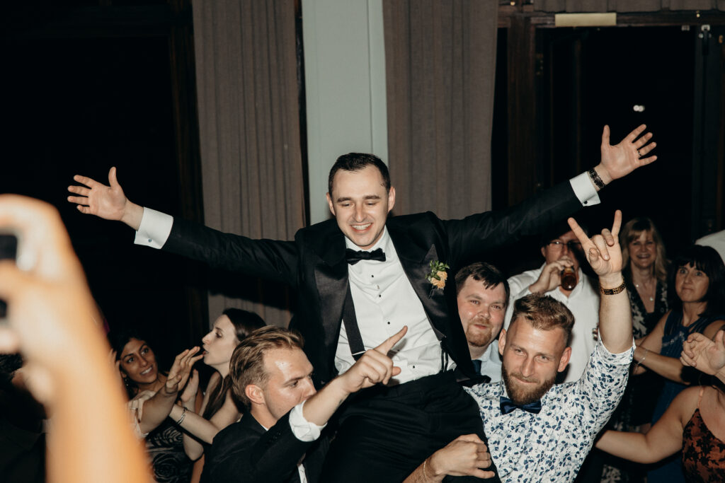 People partying at Tarrytown House Estate wedding reception in New York