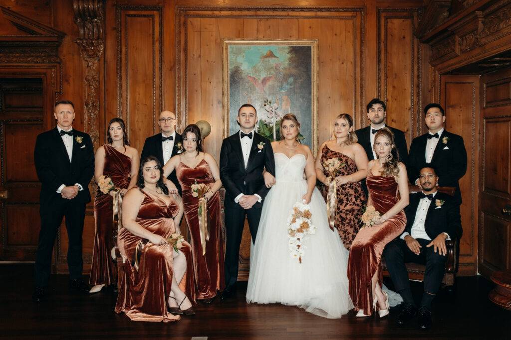 Wedding party at Tarrytown House Estate in New York