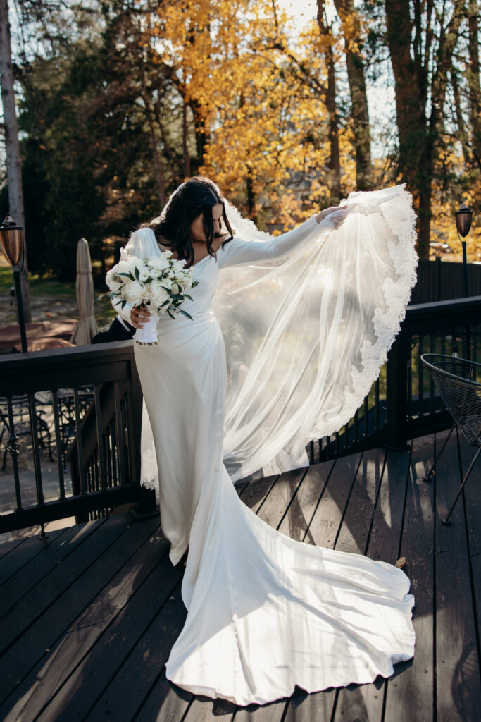 Bridal portraits at Le Chateau New York by a New York wedding photographer