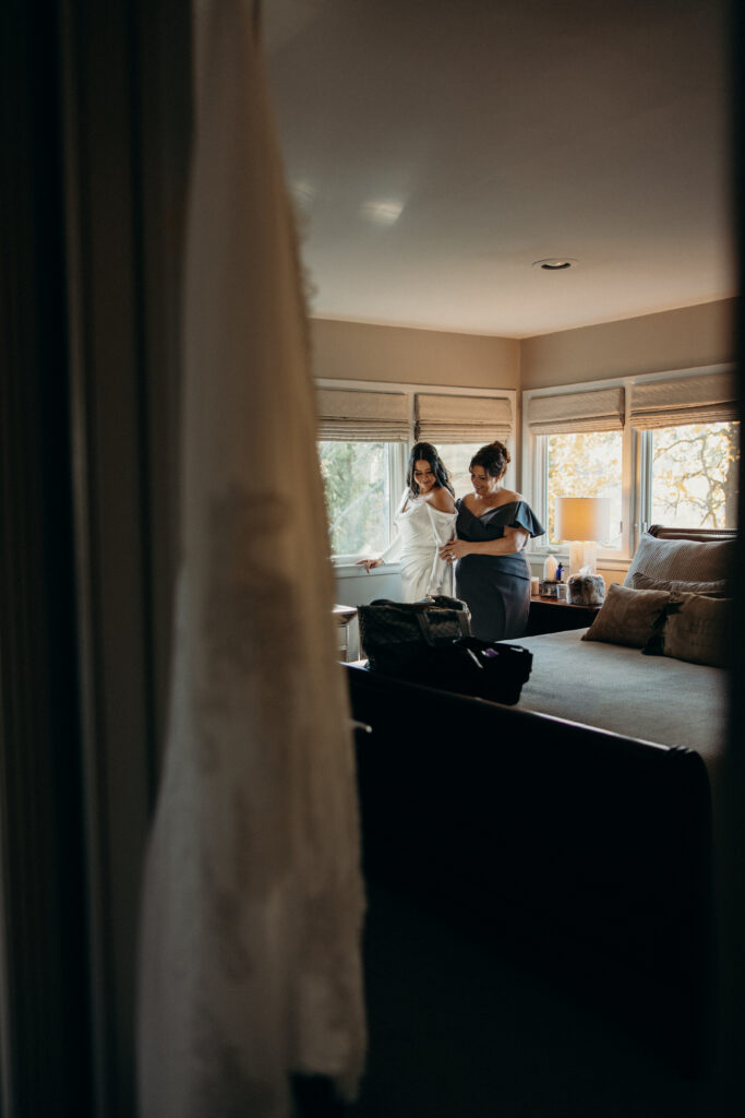 Bride getting ready at Le Chateau New York