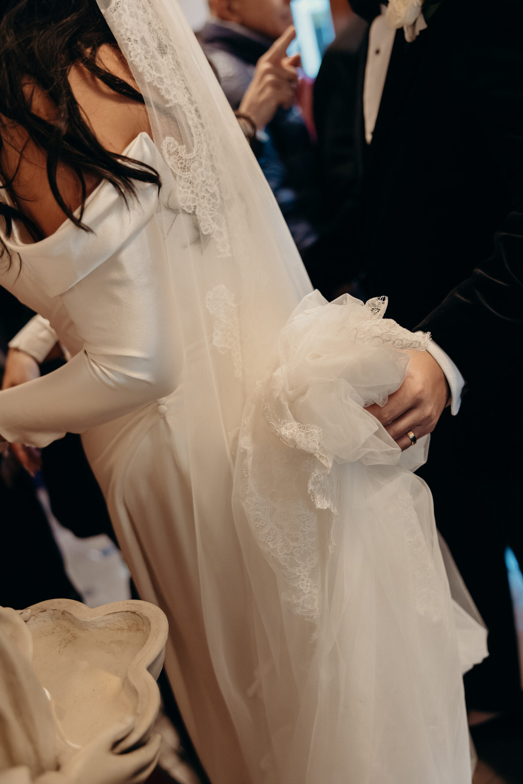Wedding veil details at Le Chateau New York