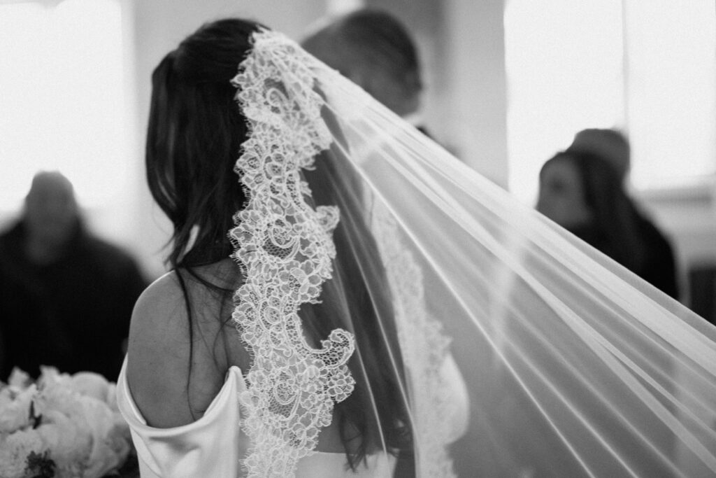 Wedding veil details at Le Chateau New York