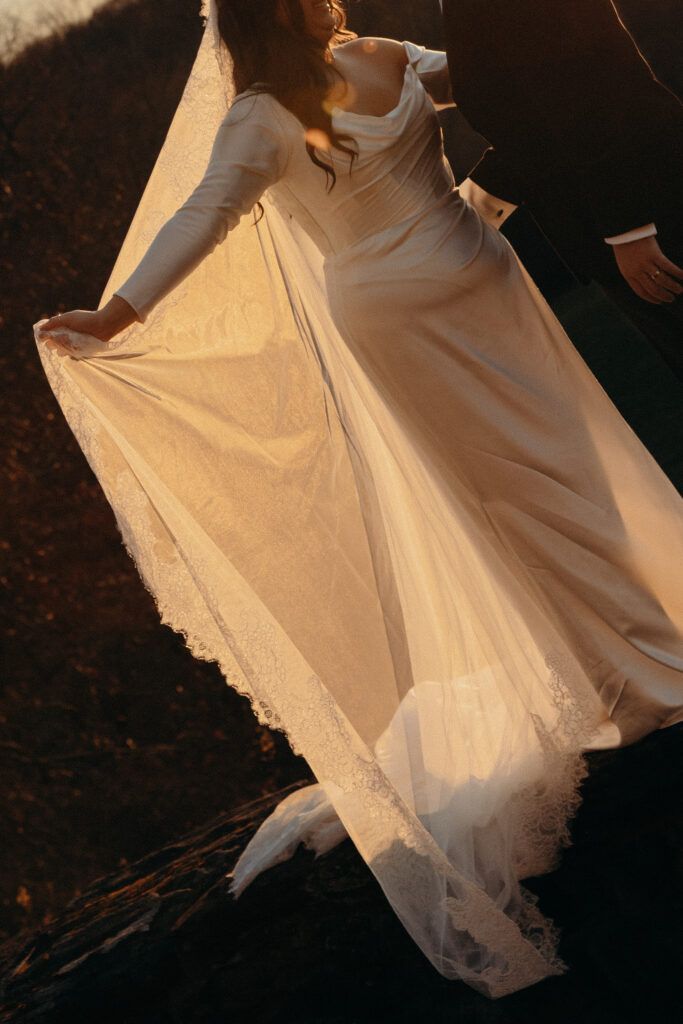 Wedding veil details at Le Chateau New York