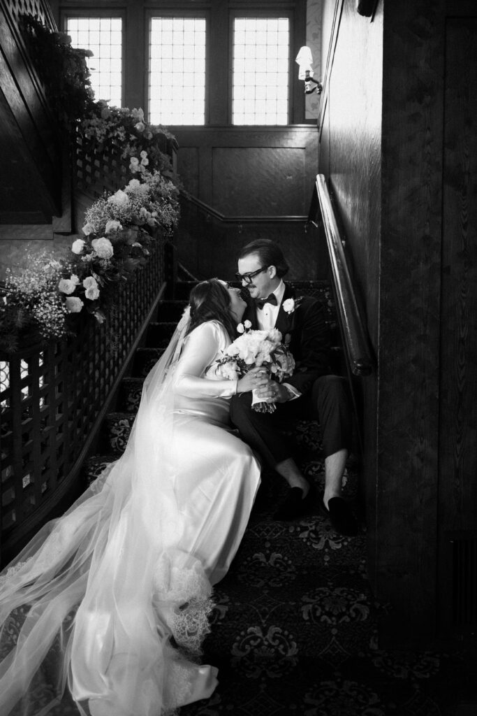Wedding couple portraits at Le Chateau New York by a New York wedding photographer