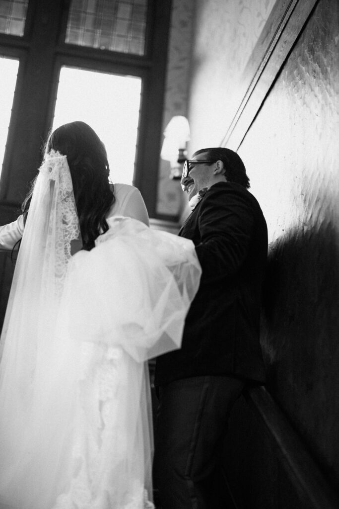 Wedding couple portraits at Le Chateau New York by a New York wedding photographer