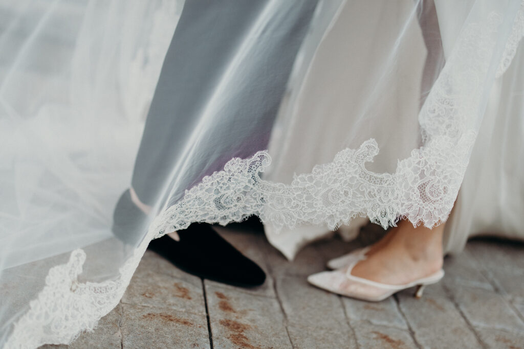 Wedding veil details at Le Chateau New York