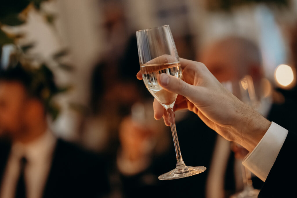 Wedding toast at Le Chateau New York