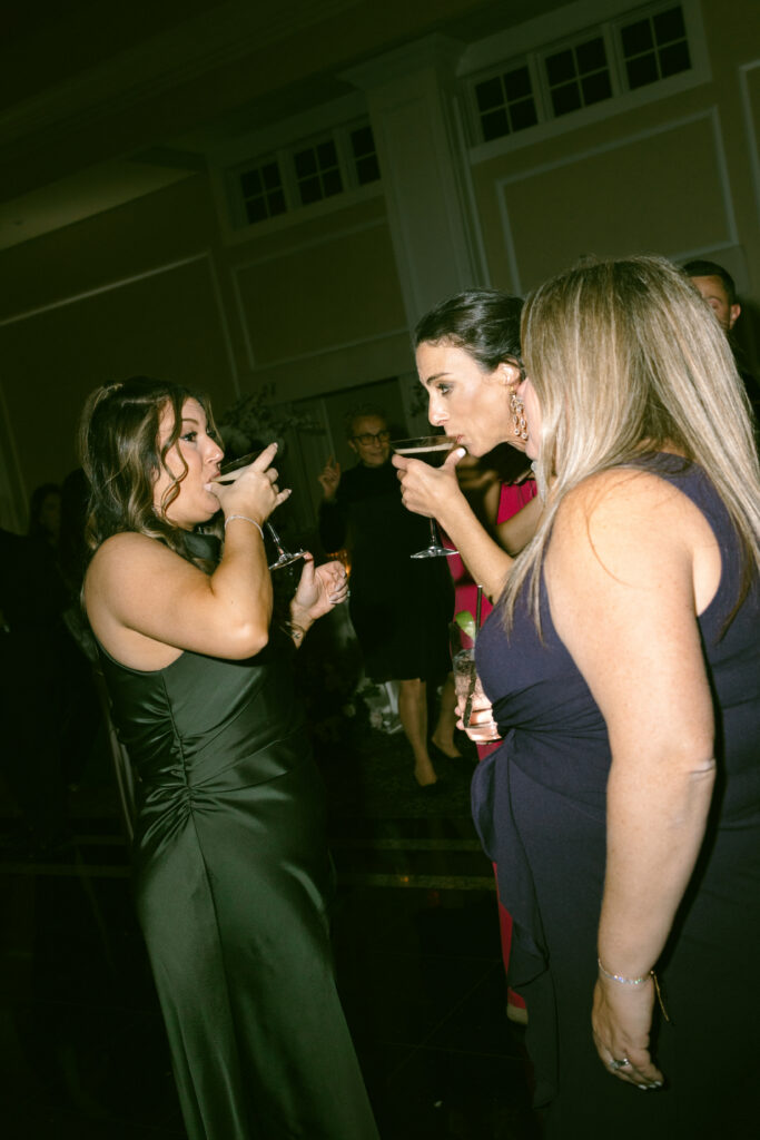 People partying at Le Chateau New York during wedding reception