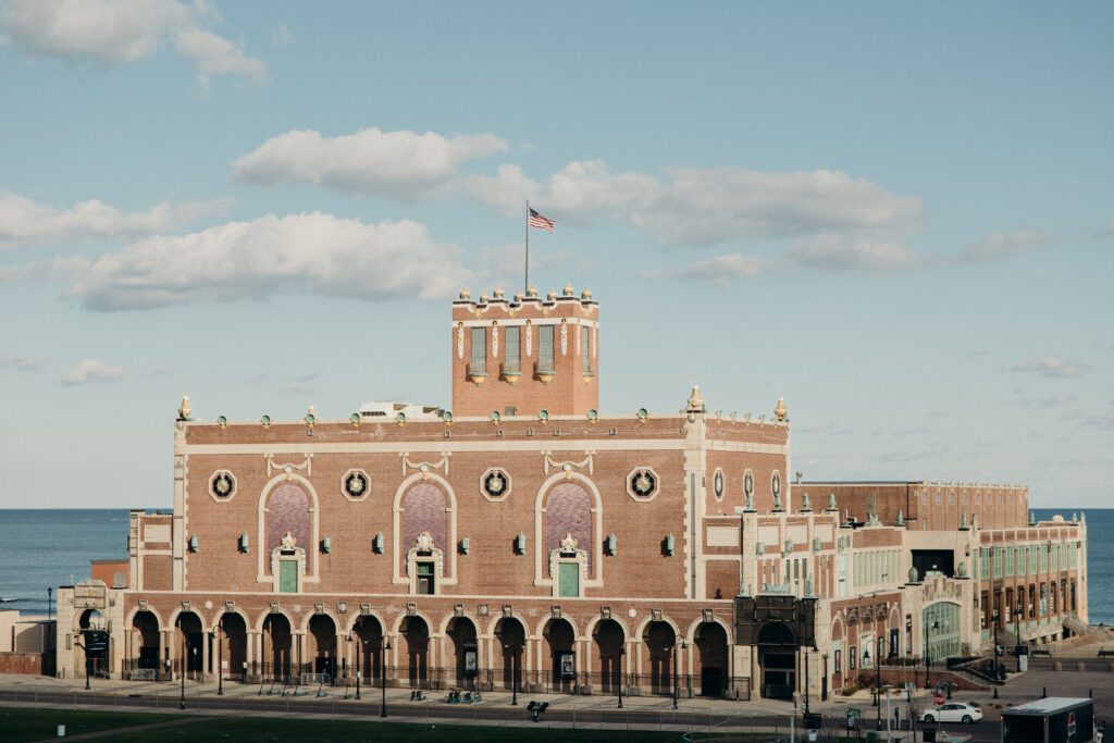 Rooftop wedding ceremony view at The Asbury Hotel in NJ