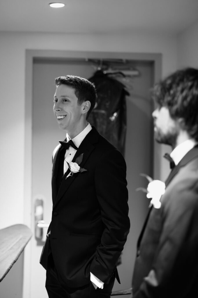 Groom getting ready at The Asbury Hotel in NJ