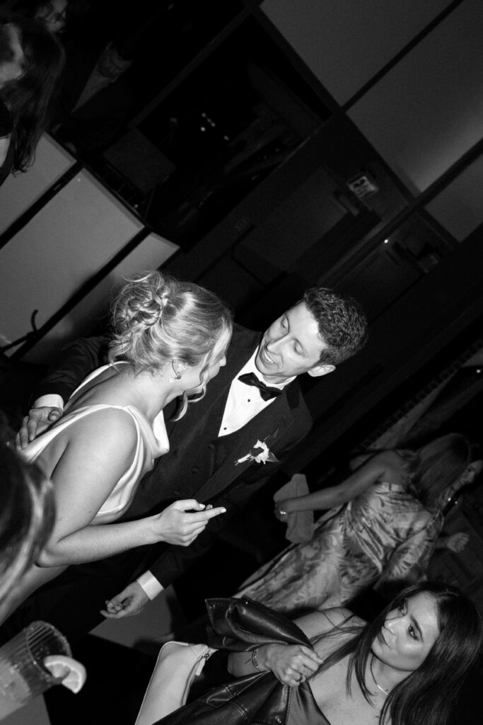 Newlyweds mingling with guests at The Asbury Hotel in Asbury Park