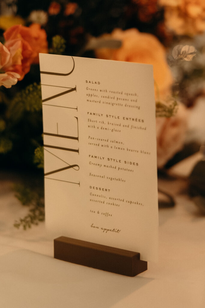 Table wedding reception details at The Asbury Hotel in NJ