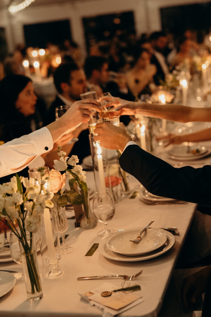 Wedding toast at The Asbury Hotel reception in Asbury Park NJ