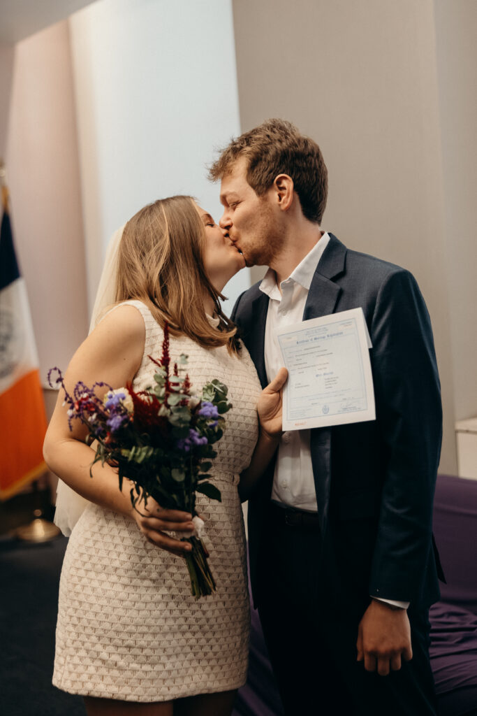 Elopement ceremony at NYC City Hall