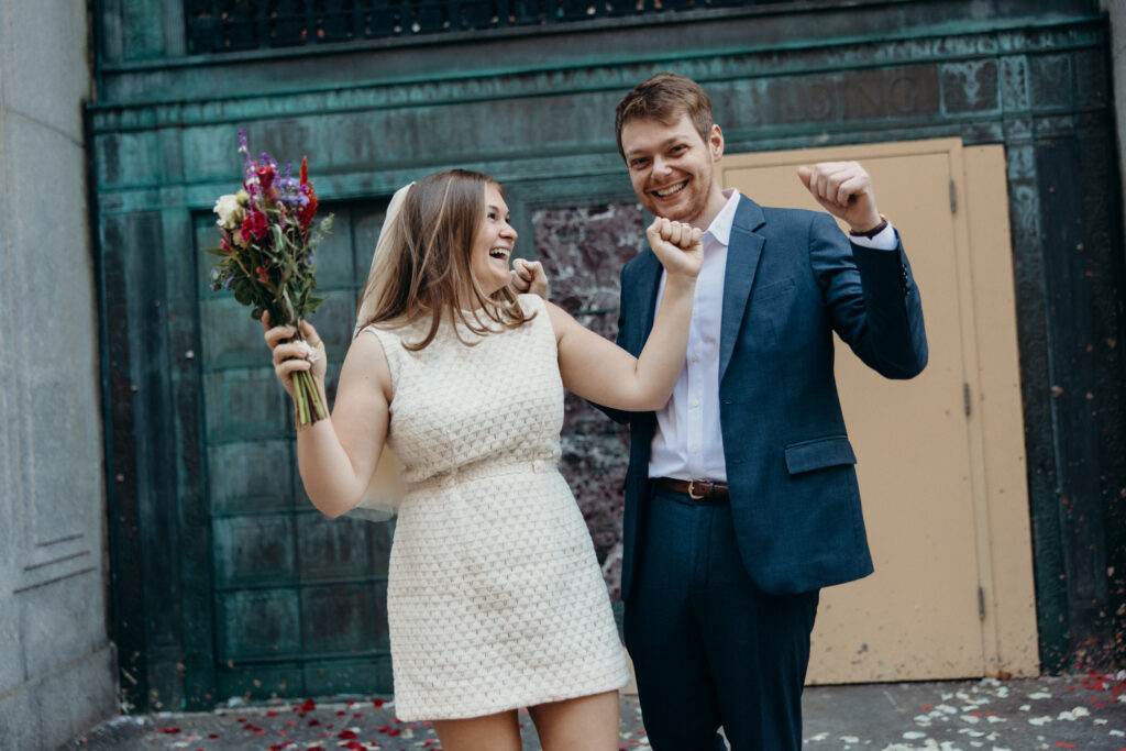 Nyc city hall elopement photoshoot by Brooklyn elopement photographer
